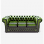 Green Leather Chesterfield Sofa for hire