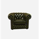 Green Leather Club Chesterfield Chair Hire