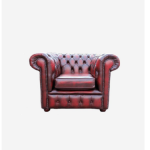 OxBlood Leather Club Chesterfield Chair Hire