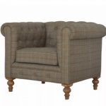 Tweed Button Back Chair Hire
